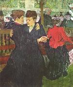 Henri De Toulouse-Lautrec Im Moulin Rouge, Zwei tanzende Frauen oil on canvas